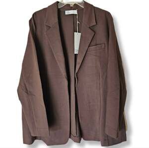 Pari Passu Ponte Debi Open Blazer in Espresso Size D16 Professional Office Work